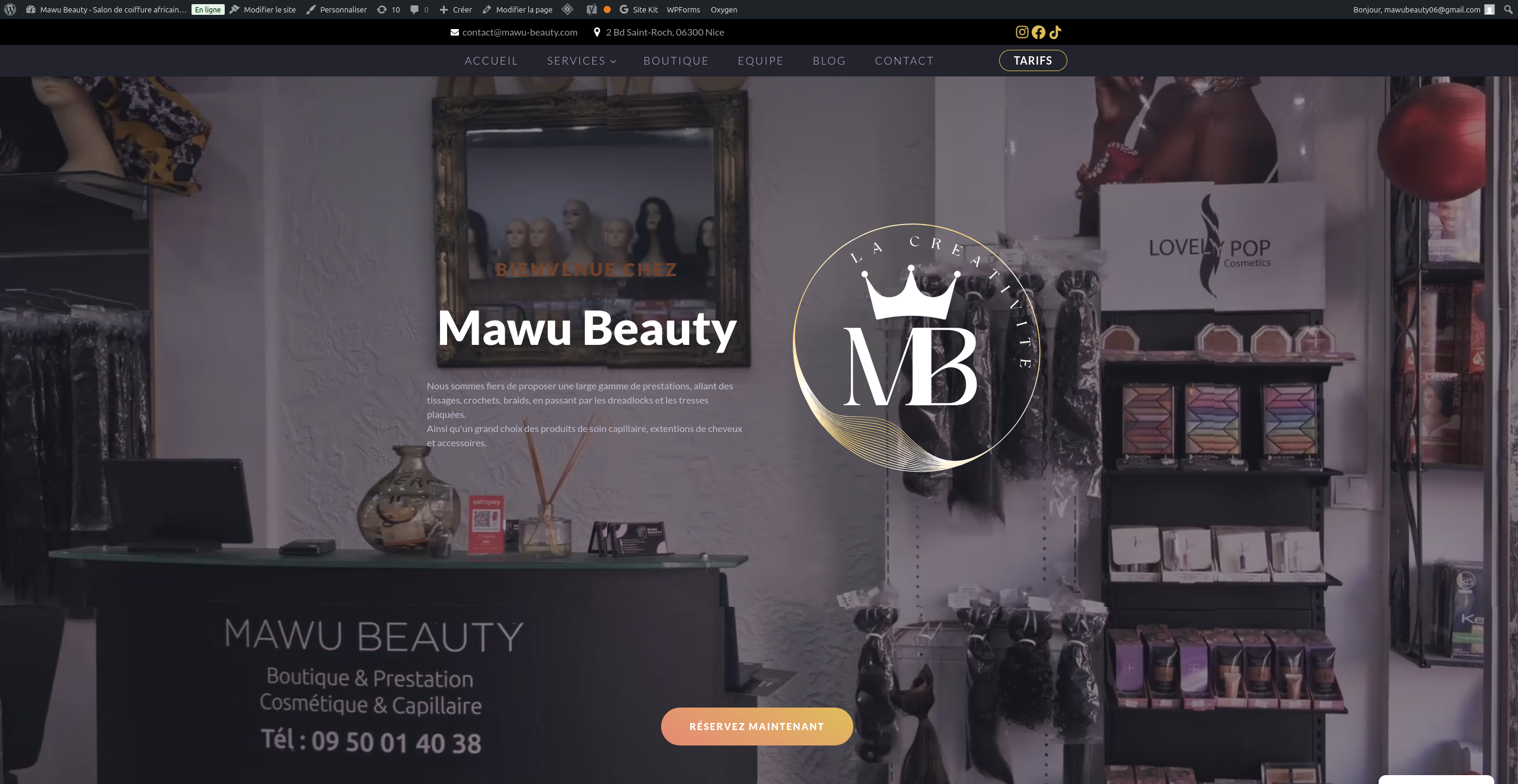 Mawu Beauty — Création d’un site web de A à Z.